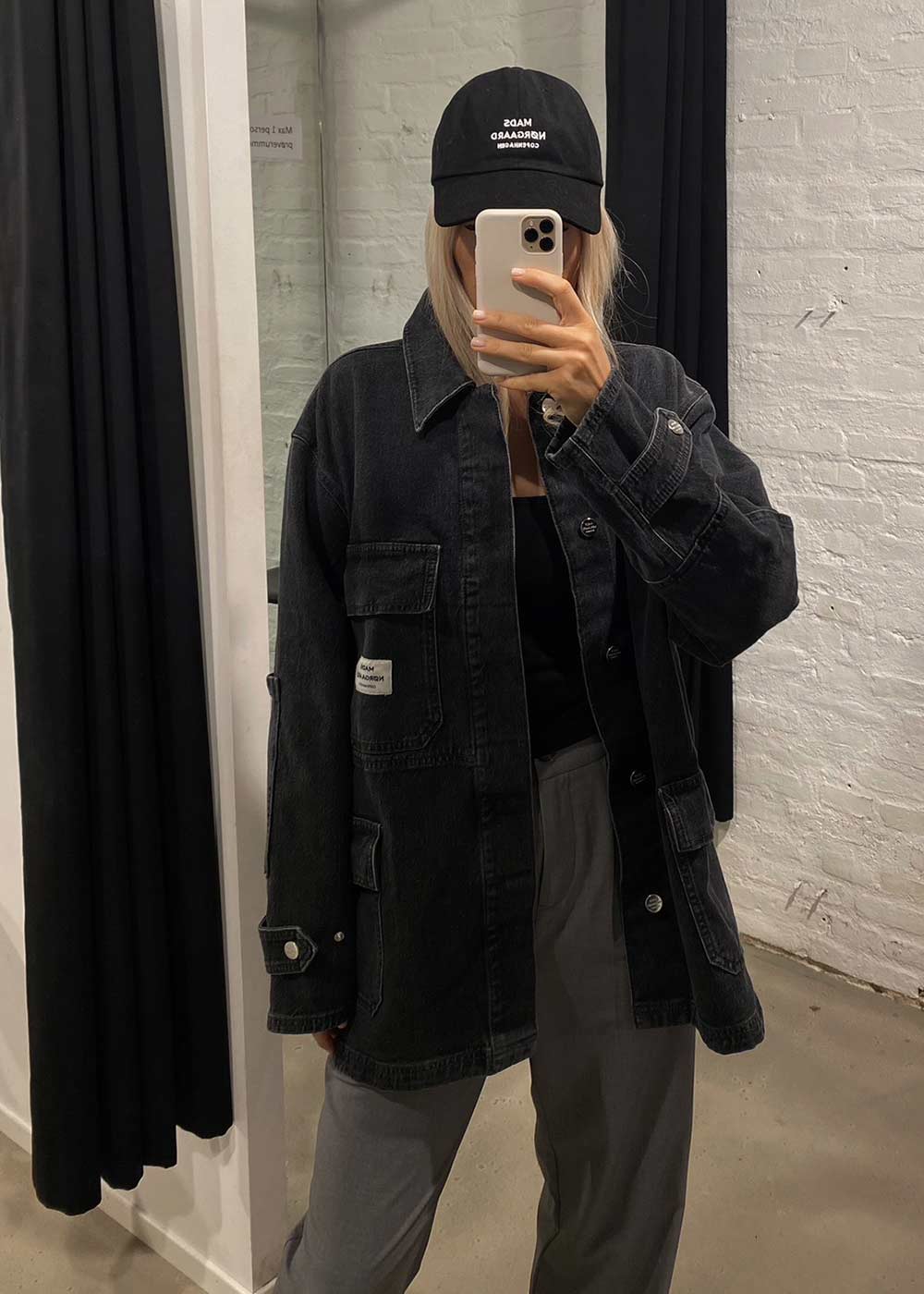 Black Denim Johnny Jacket - Black-Outerwear-Mads Nørgaard-Butler Loftet