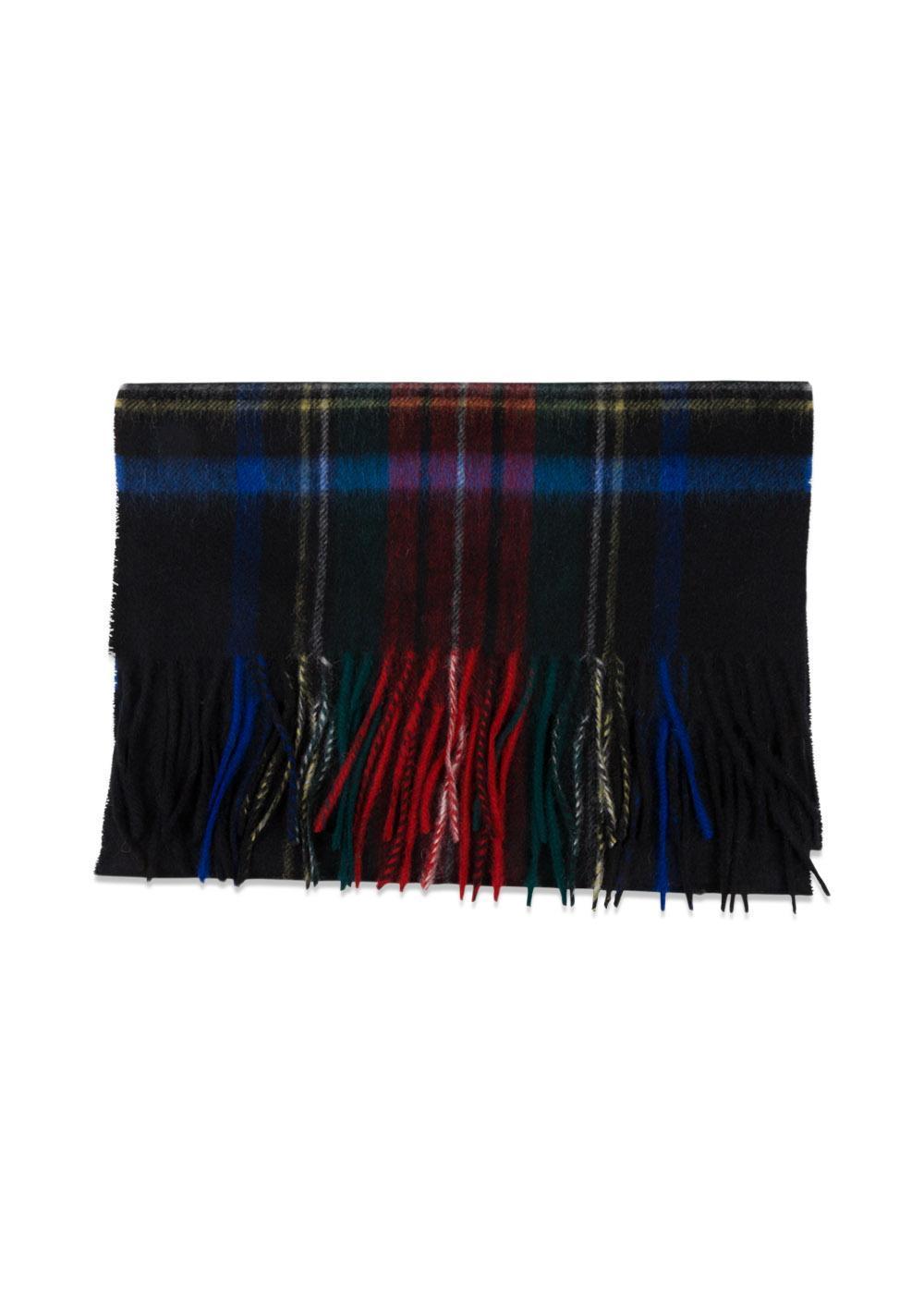 Black Tartan Wool Scarf - Black Check-Scarf-Portia-Butler Loftet