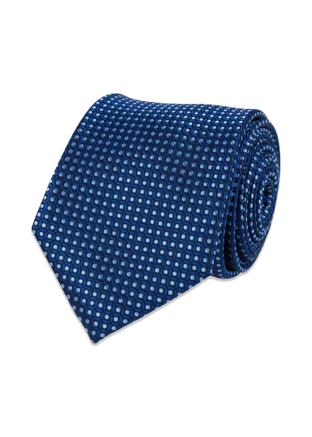 Blue Dotted Silk Tie - Blue-Accessories-Portia-Butler Loftet