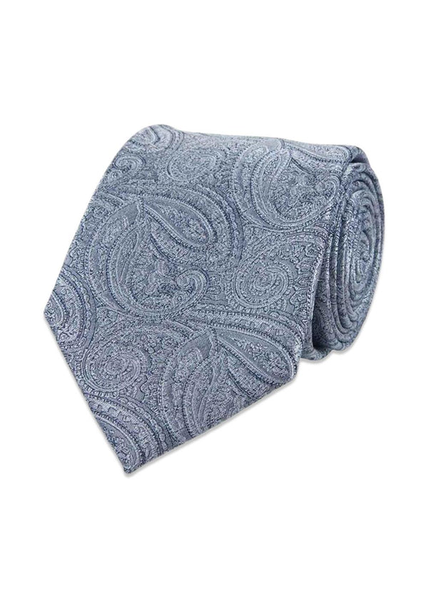 Blue Paisley Silk Tie - Blue-Accessories-Portia-Butler Loftet