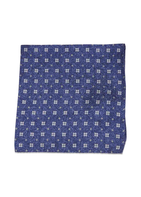 Blue Silk Pocket Square - Blue-Accessories-Portia-Butler Loftet