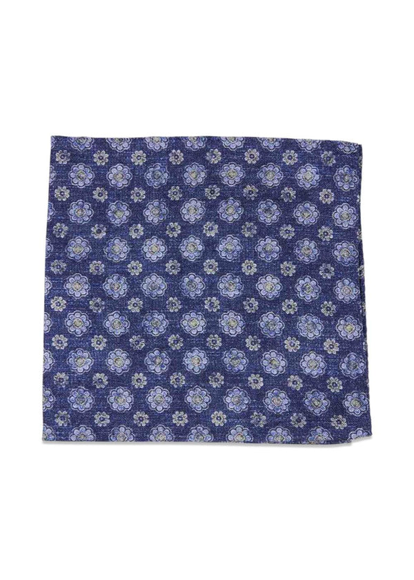 Blue Silk Pocket Square - Blue-Accessories-Portia-Butler Loftet