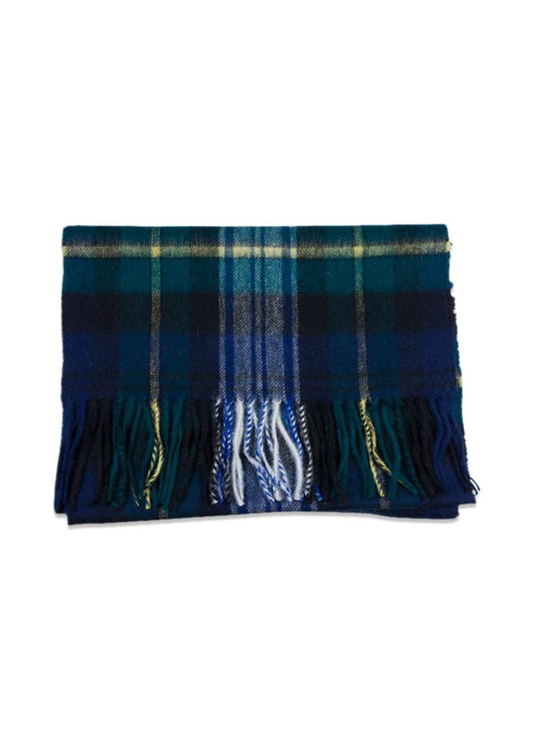 Blue Tartan Wool Scarf - Blue Check-Scarf-Portia-Butler Loftet