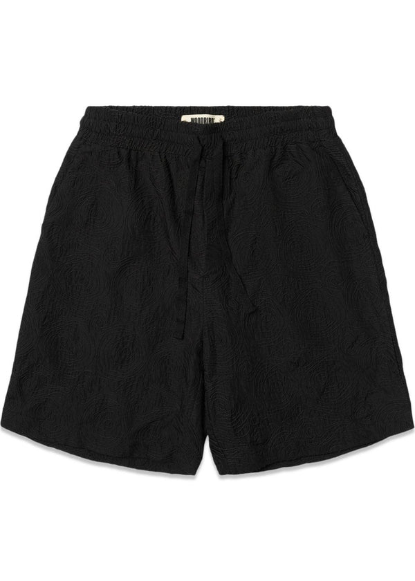 Bommy Embroidery Shorts - Black-Shorts-Woodbird-Butler Loftet