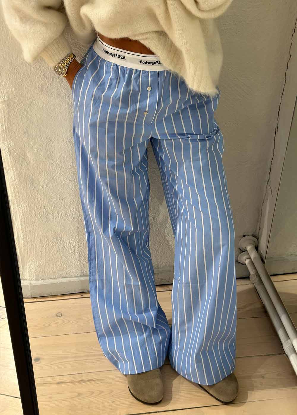 Box Pants - Blue Stripe