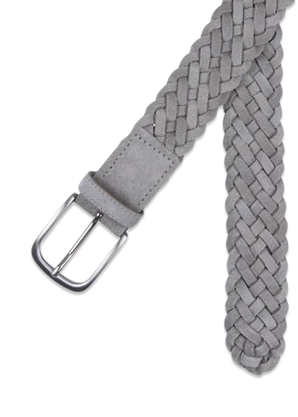 Braided Suede Belt - Grey-Belts-Portia-Butler Loftet
