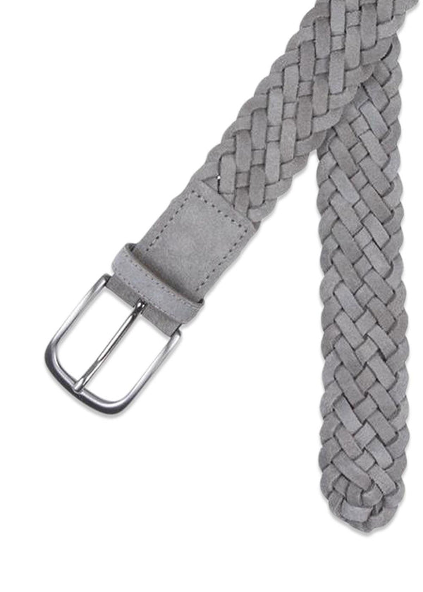 Braided Suede Belt - Grey-Belts-Portia-Butler Loftet