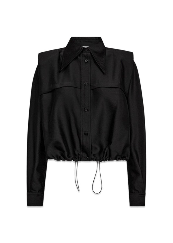 Breeze Crop Rolou Shirt - Black-Shirts-HAUTE L’AMITIÉ-Butler Loftet