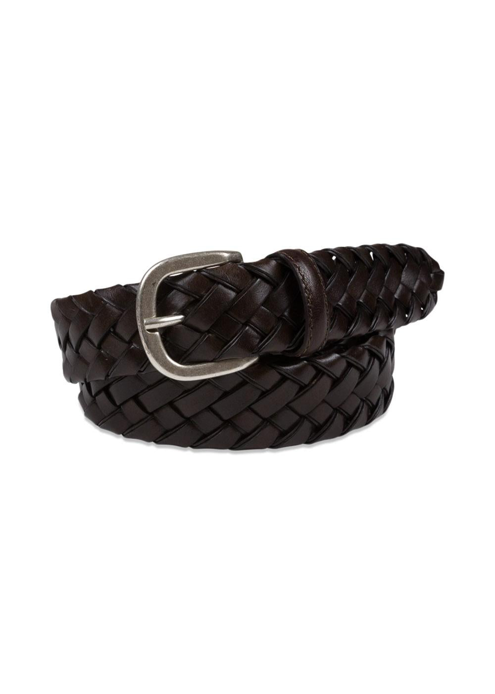 Brown Braided Leather Belt - Brown-Belts-Portia-Butler Loftet