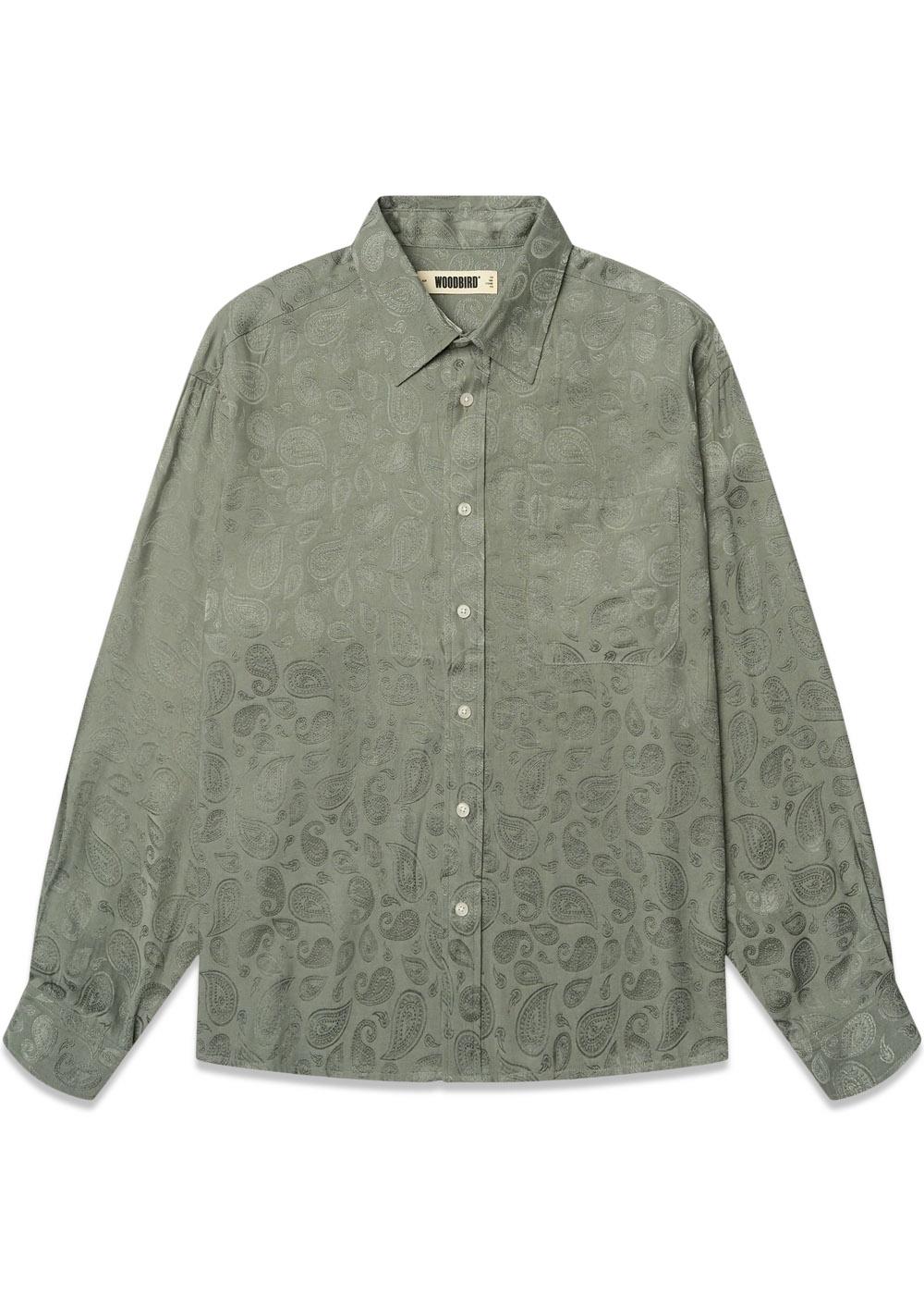 Buzo Paisley Shirt - Grey-Green-Shirts-Woodbird-Butler Loftet
