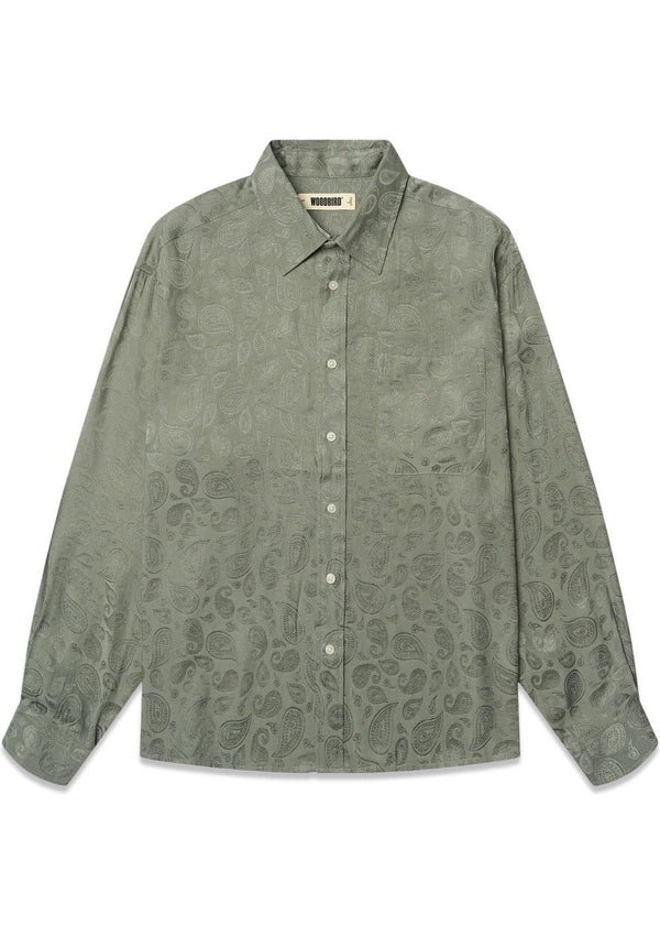 Buzo Paisley Shirt - Grey-Green-Shirts-Woodbird-Butler Loftet