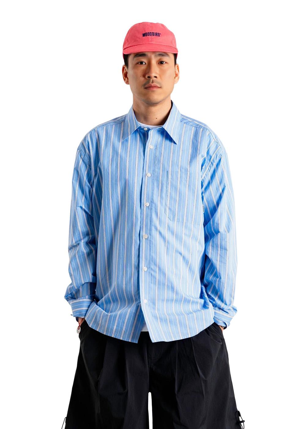 Buzo Striped Shirt - Light Blue-Shirts-Woodbird-Butler Loftet