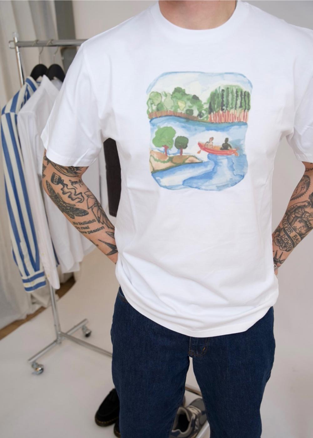 CANOE T-SHIRT - White-T-shirts-Forét-Butler Loftet