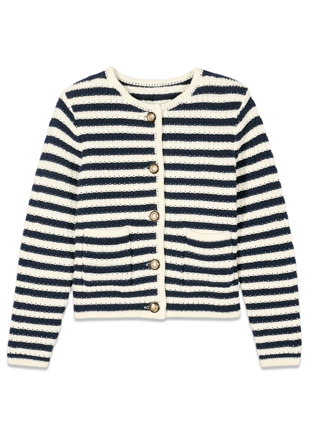 CARDIGAN GASPARD - Navy/White