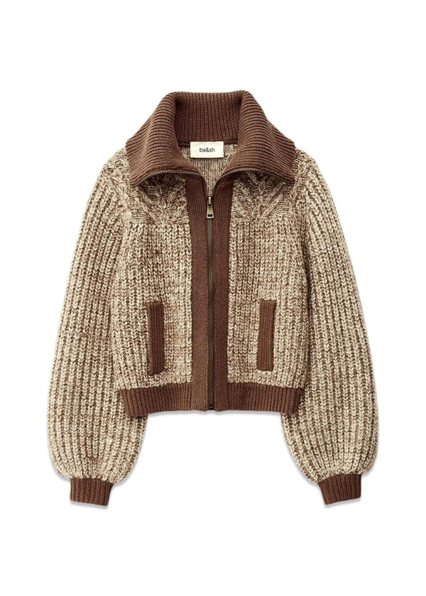 CARDIGAN RABEL - Marron-Knitwear-Ba&sh-Butler Loftet