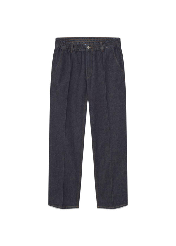 CLAY CREASED DENIM PANTS - Dark Denim-Pants-Forét-Butler Loftet