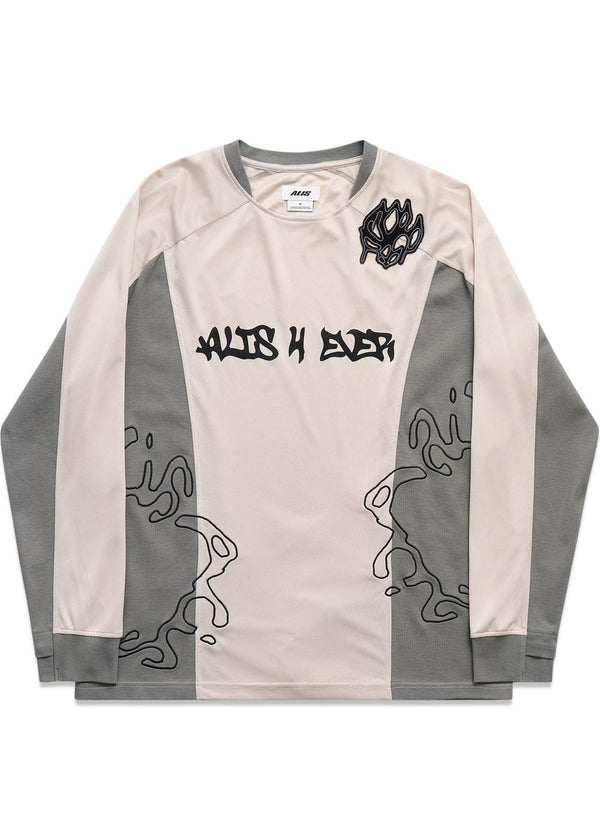 COEN LONG SLEEVE 2-LAYER JERSEY - Sand / Grey-T-shirts-ALIS-Butler Loftet