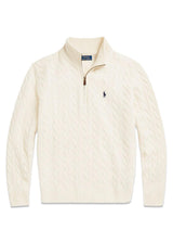 Cable Half Zip Long Sleeve - Cream