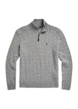 Cable Half Zip Long Sleeve - Grey