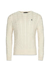 Cable Knit Cotton Sweat - Cream-Knitwear-Ralph Lauren-Butler Loftet