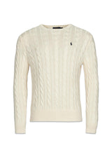 Cable Knit Cotton Sweat - Cream-Knitwear-Ralph Lauren-Butler Loftet