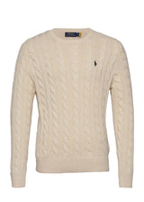Cable Knit Cotton Sweat - Cream-Knitwear-Ralph Lauren-Butler Loftet