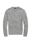 Cable Knit Cotton Sweat - Grey-Knitwear-Ralph Lauren-Butler Loftet