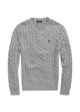 Cable Knit Cotton Sweat - Grey-Knitwear-Ralph Lauren-Butler Loftet