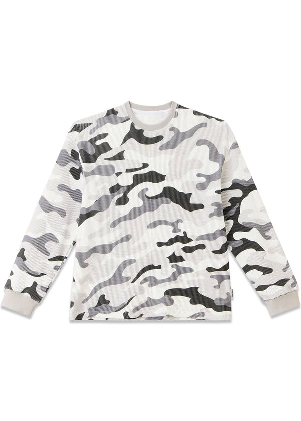 Camo Waffle Longsleeve - Snow Camo-T-shirts-Globe Studios-Butler Loftet