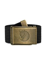 Canvas Brass Belt, 38 mm - Black