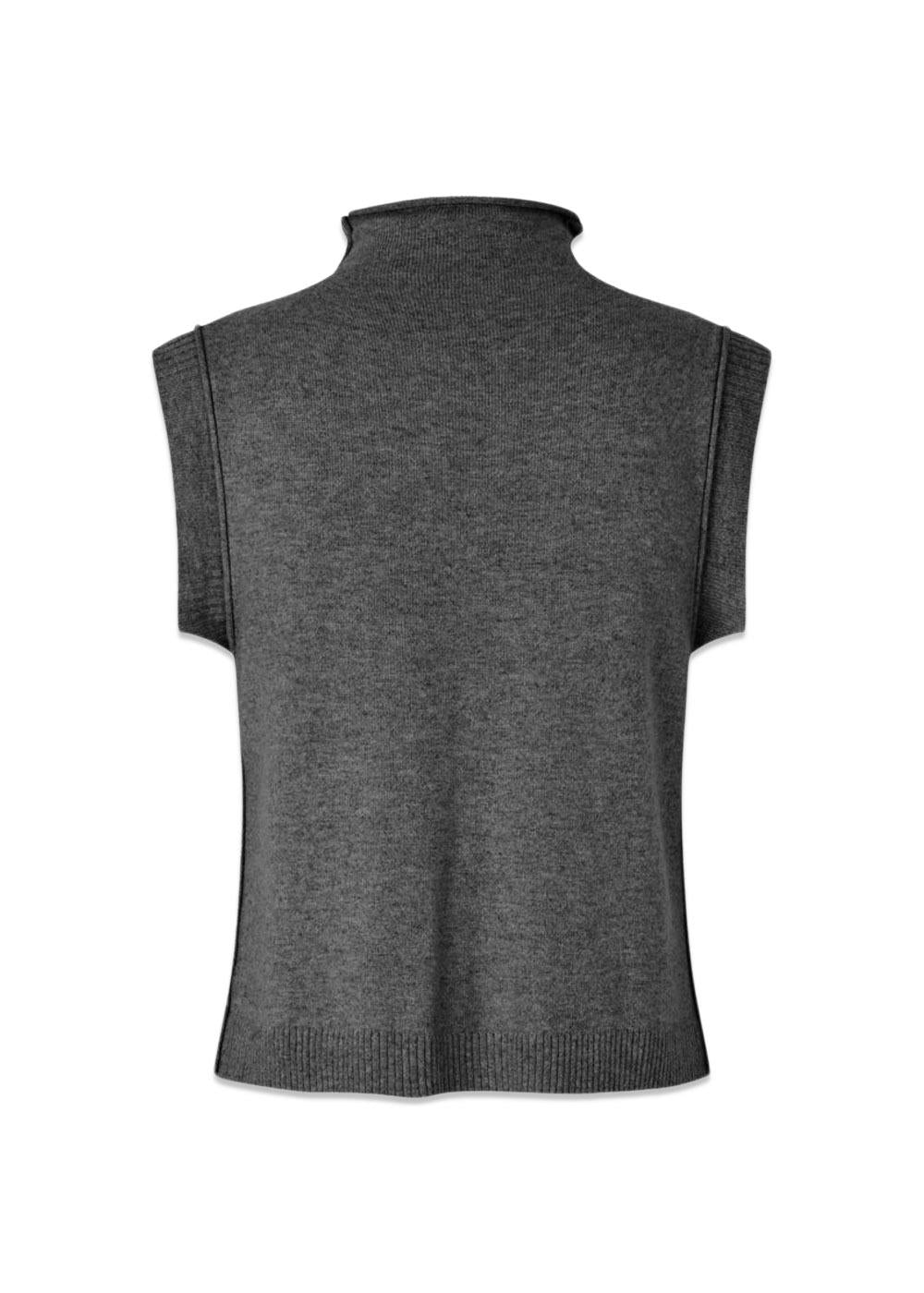 Carla High Neck Top - Gull-Knitwear-Oval Square-Butler Loftet