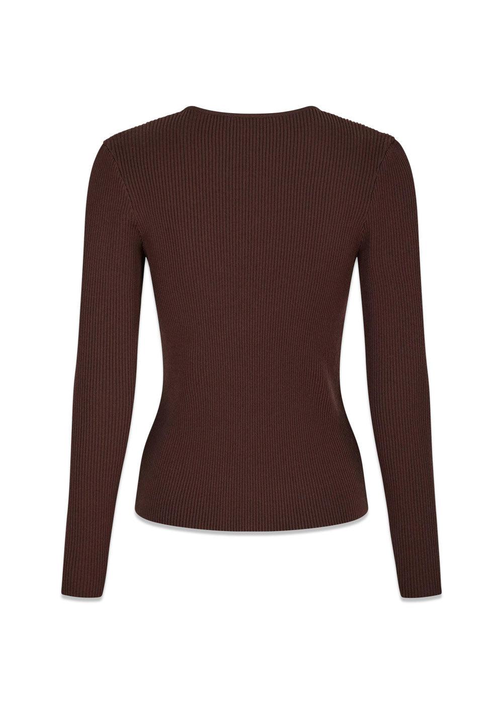 Carlton Knit Blouse - Brown-Knitwear-Neo Noir-Butler Loftet