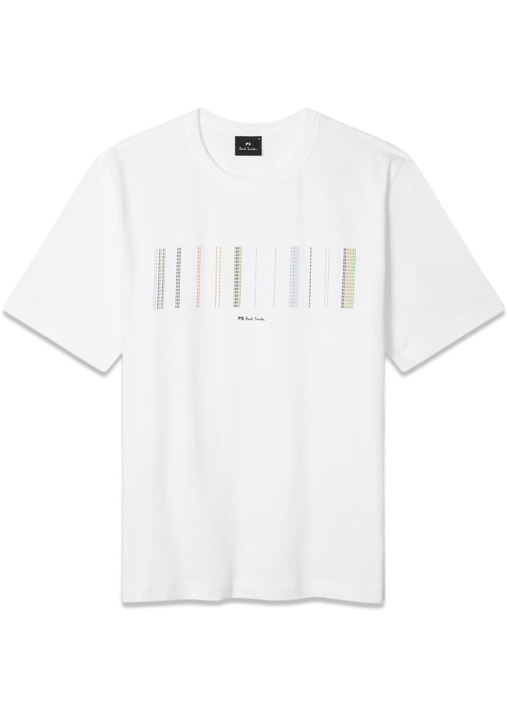 Casual Fit T-Shirt Stripe - White-T-shirts-Paul Smith - PS-Butler Loftet