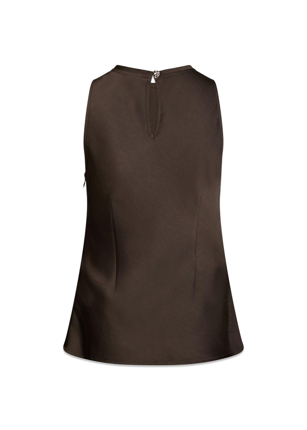 Celina Heavy Sateen Top - Dark Brown-Top-Neo Noir-Butler Loftet