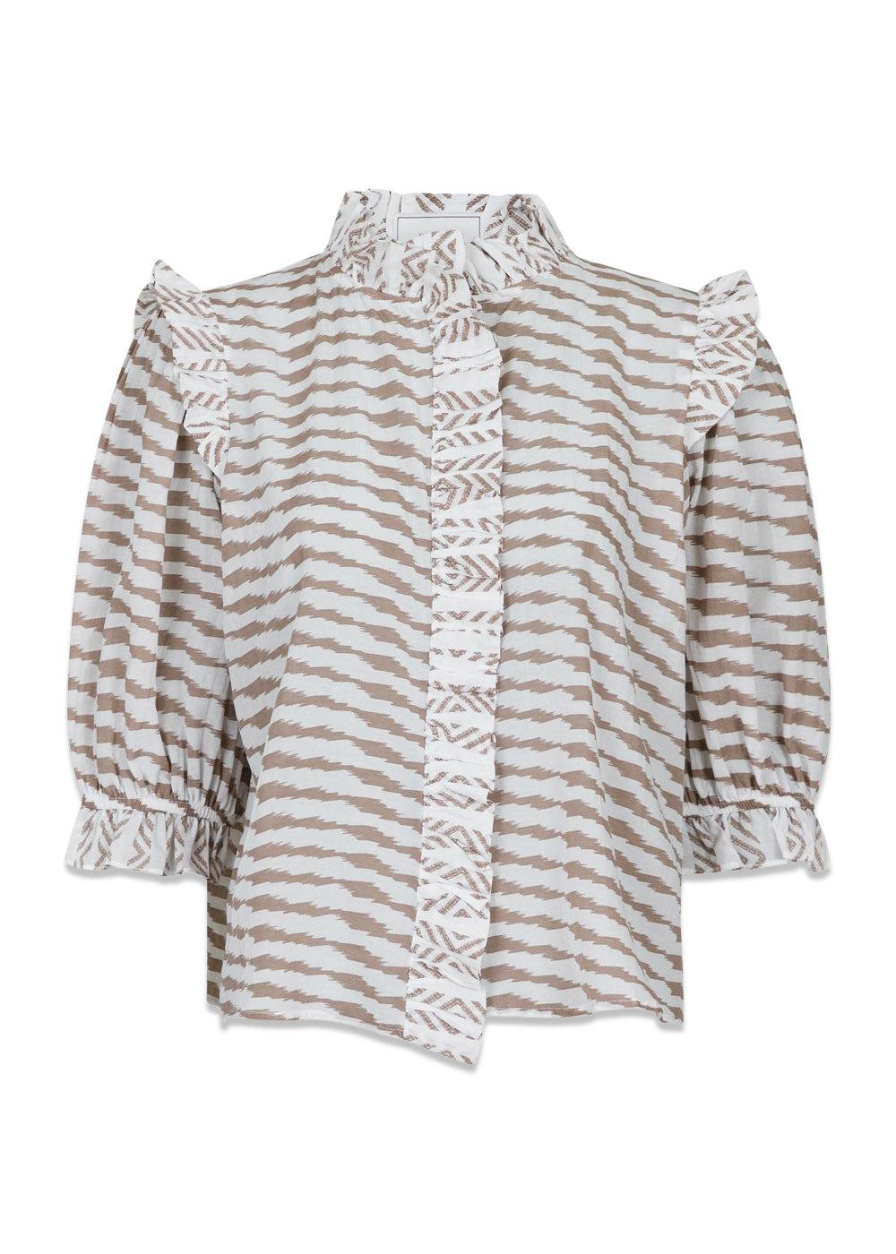 Chacha Graphic Blouse - Sand
