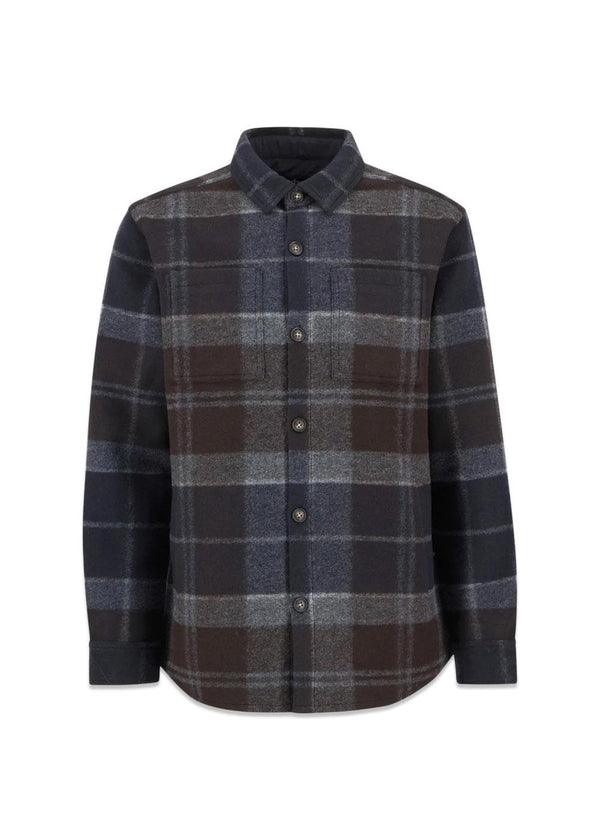 Chapter Tailored Check Overshirt - Midnight Oak-Shirts-Barbour-Butler Loftet