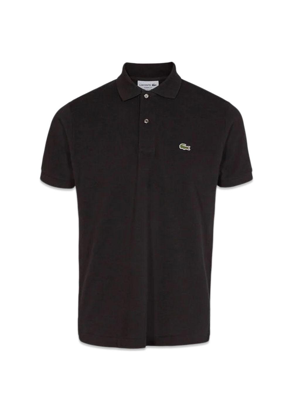Classic Fit Short Sleeved Ribbed Collar - Black