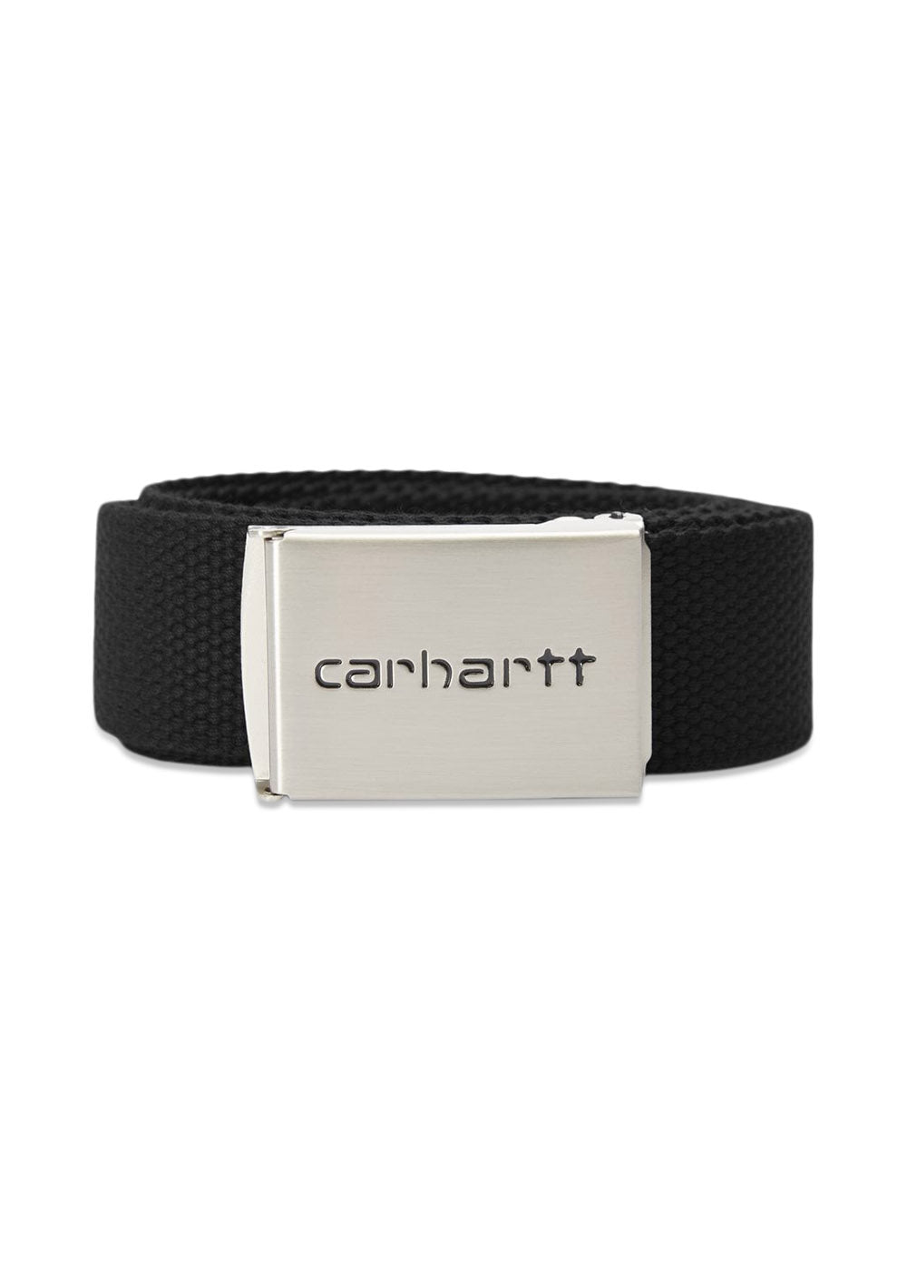 Carhartt WIP's Clip Belt Chrome - Black. Køb belts her.