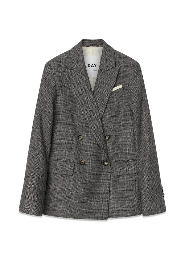 DAY Birger et Mikkelsens Cohen - Classic Wool Check - Medium Grey Melange. Køb jakkesæt women her.