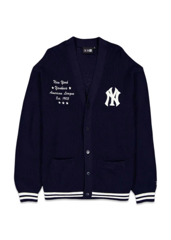Collegiate Script Cardigan - Navy-Knitwear-New Era-Butler Loftet