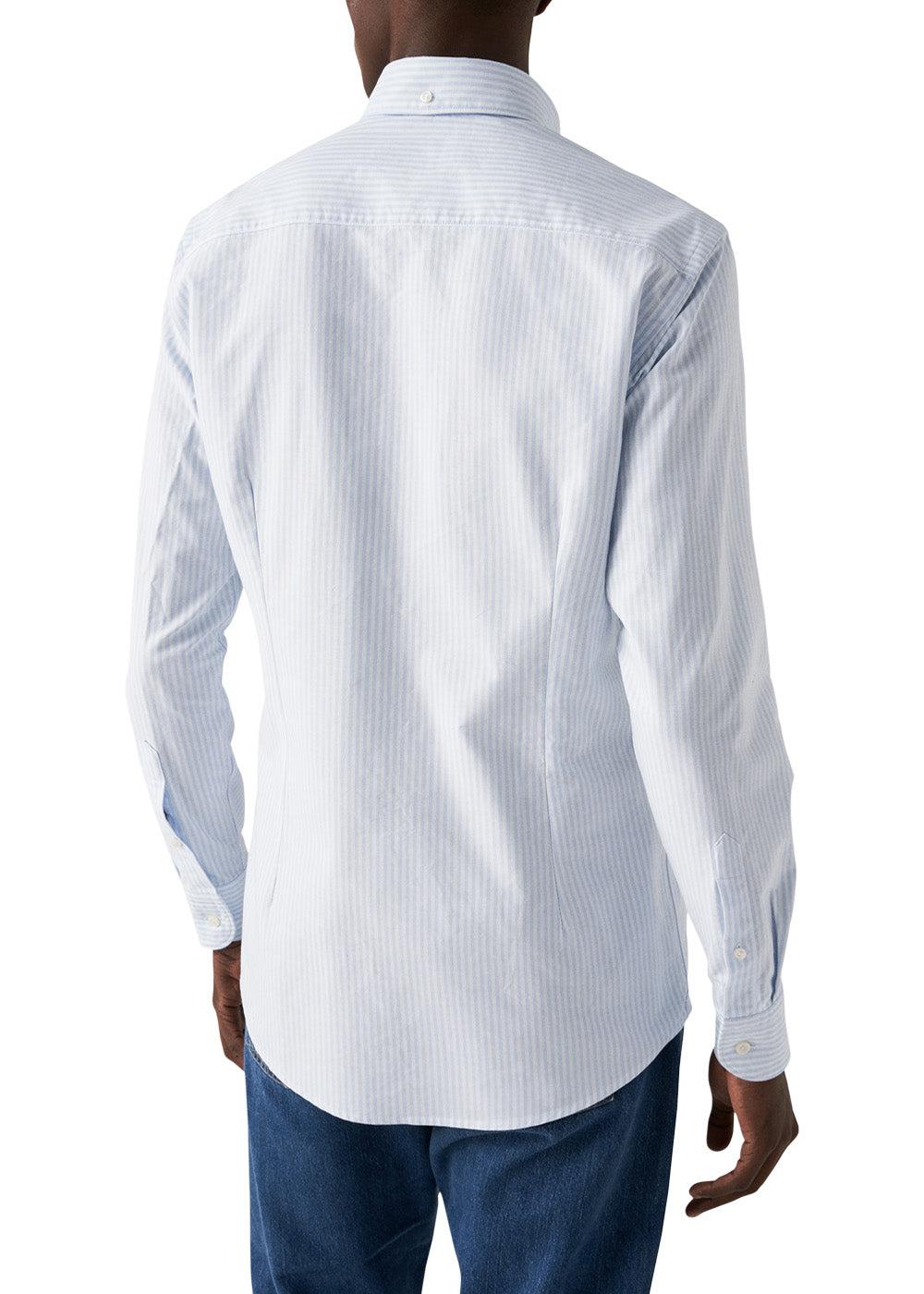 Contemparary-Striped Oxford - White Blue