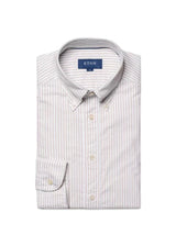 Contemparary-Striped Oxford - White Brown