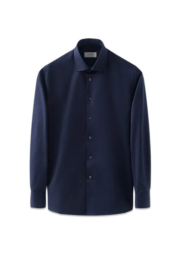 Contemporary Signature Solid Twill Shirt - Dark Blue-Shirts-Eton-Butler Loftet