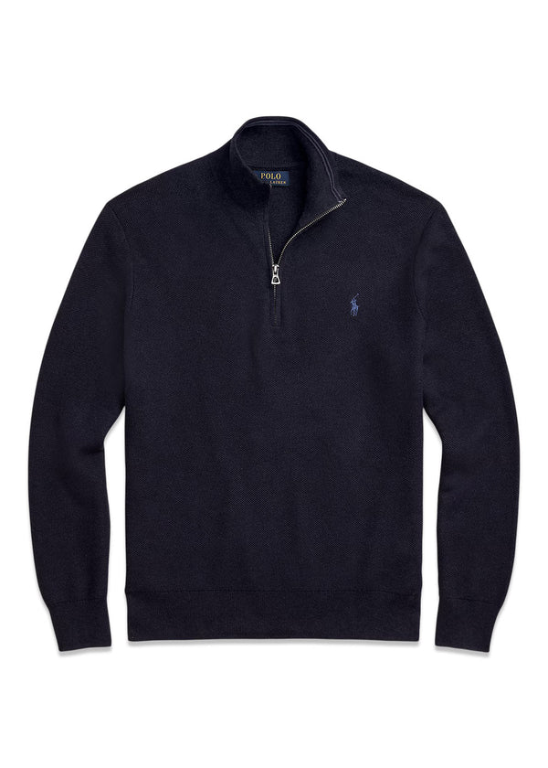 Cotton Half Zip - Navy