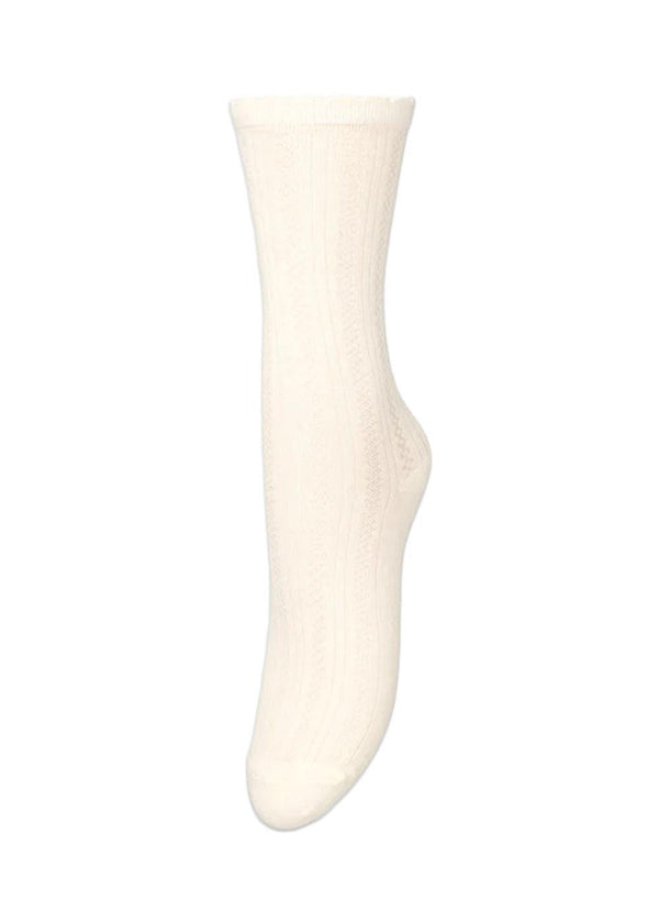 Crochia Cotta Sock - Birch White-Socks/stockings-BeckSöndergaard-Butler Loftet