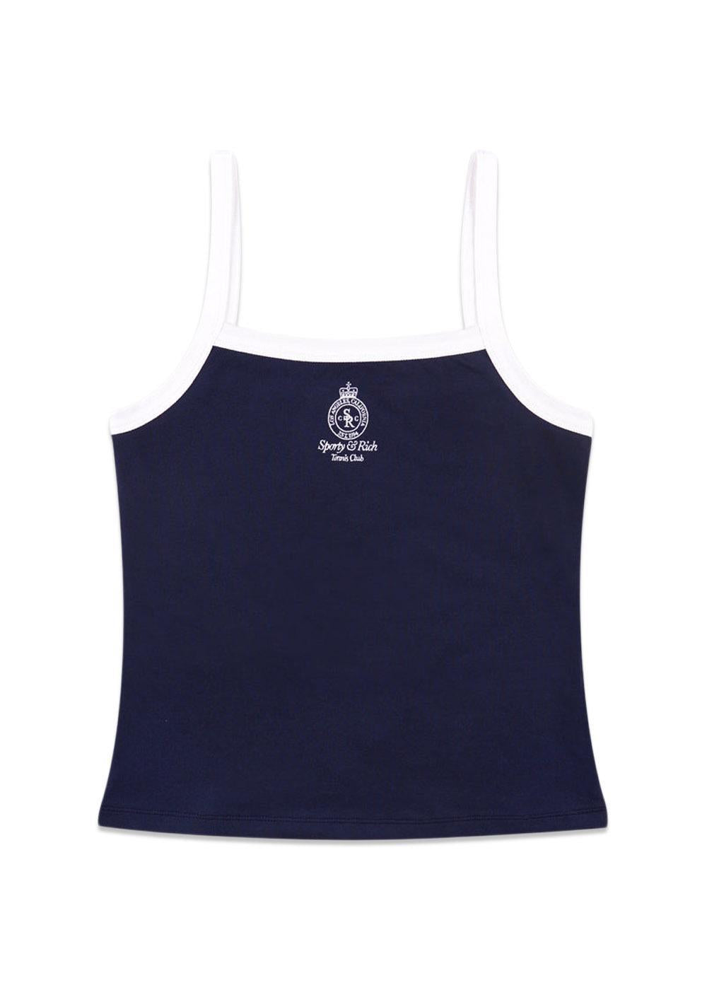 Crown Tennis Pique Tank - Dark Navy/White-Top-Sporty & Rich-Butler Loftet