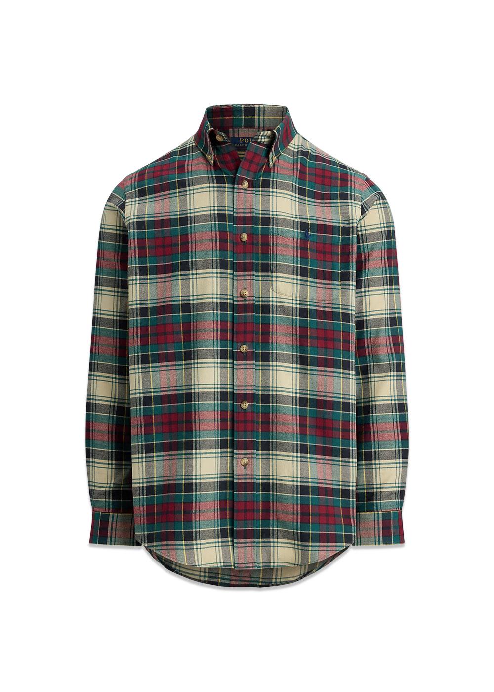 Custom Fit Plaid Performance Shirt - Cream Red Multi-Shirts-Ralph Lauren-Butler Loftet