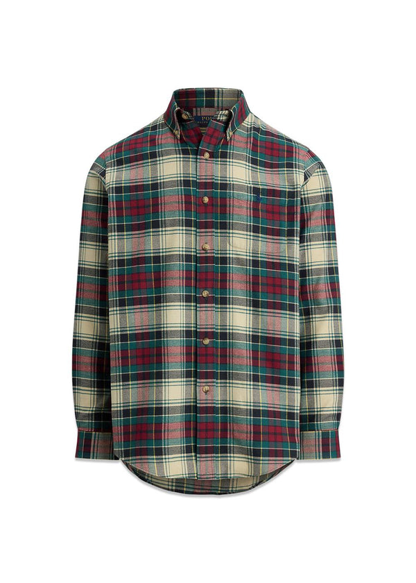 Custom Fit Plaid Performance Shirt - Cream Red Multi-Shirts-Ralph Lauren-Butler Loftet