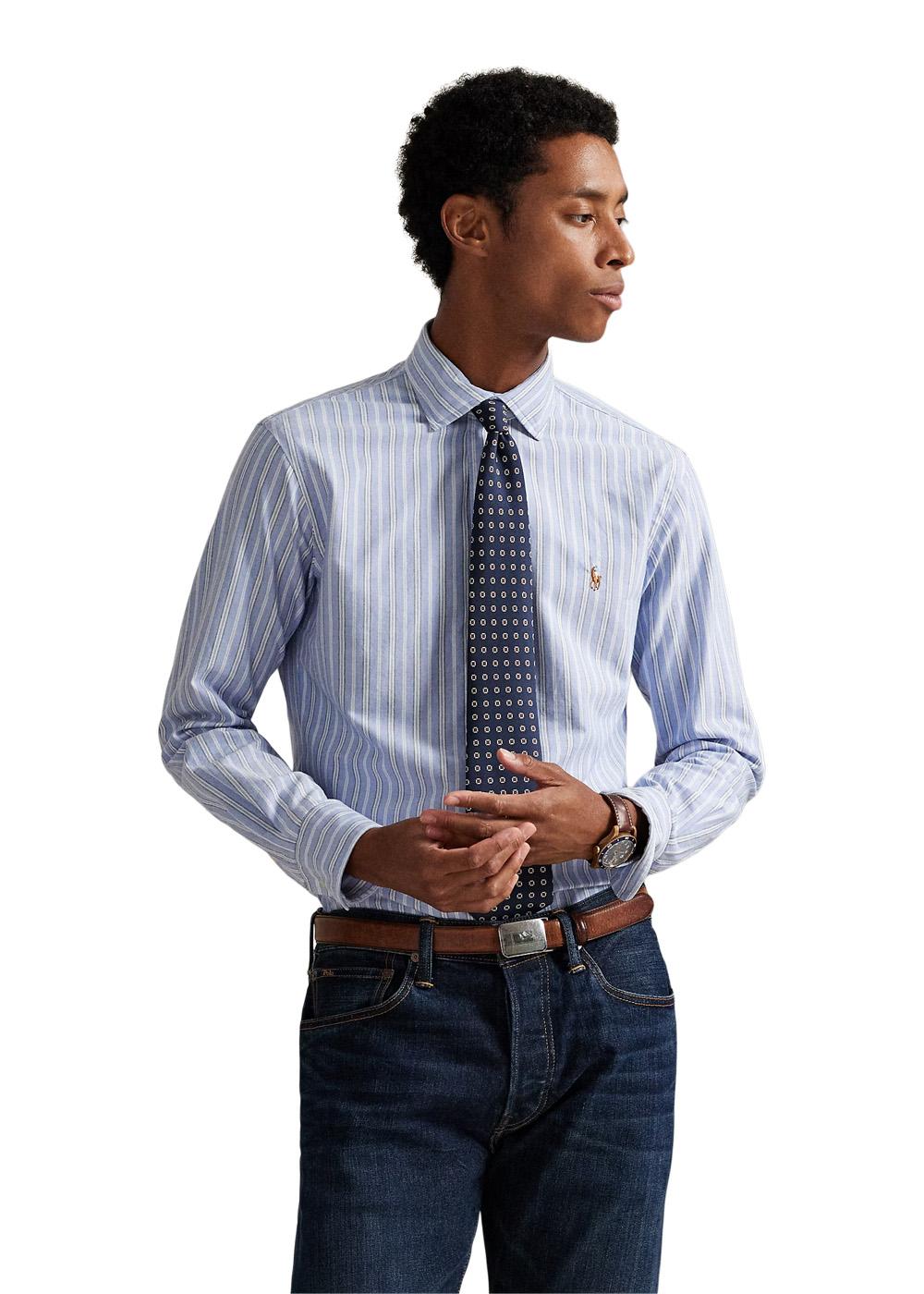 Custom Fit Striped Oxford Shirt - Blue Multi-Shirts-Ralph Lauren-Butler Loftet