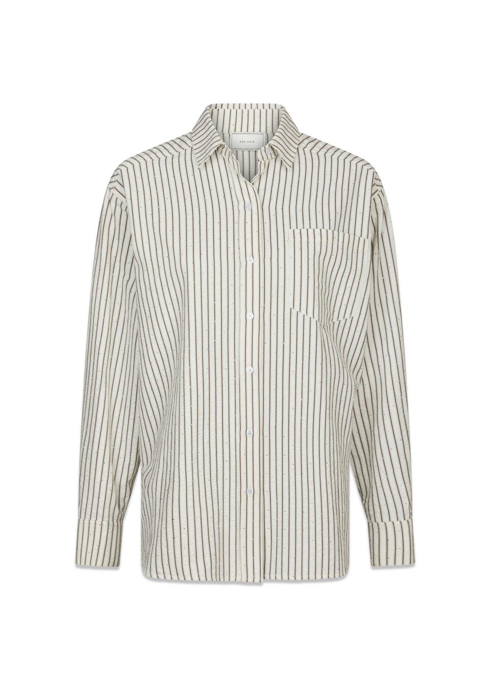 Dalma Crepe Stone Shirt - Brown-Shirts-Neo Noir-Butler Loftet